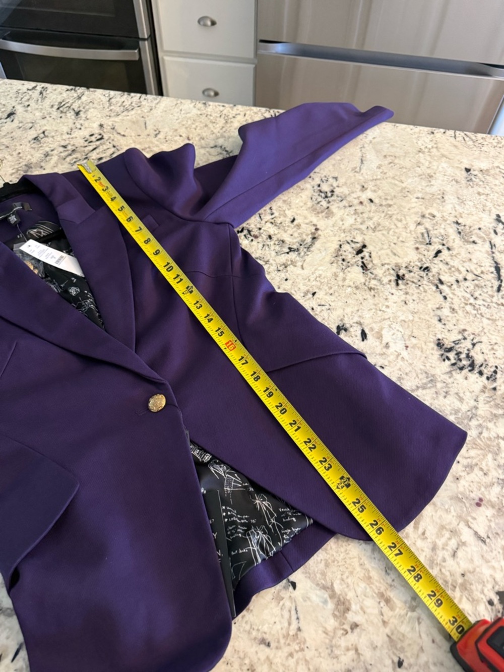 WHBM White House Black Market Luxe Stretch Editor Blazer Jacket Deep Amethyst - Picture 11 of 13